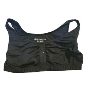 Silverts Black Button-Front Bra Comfort Snap Front Bra For Seniors Small